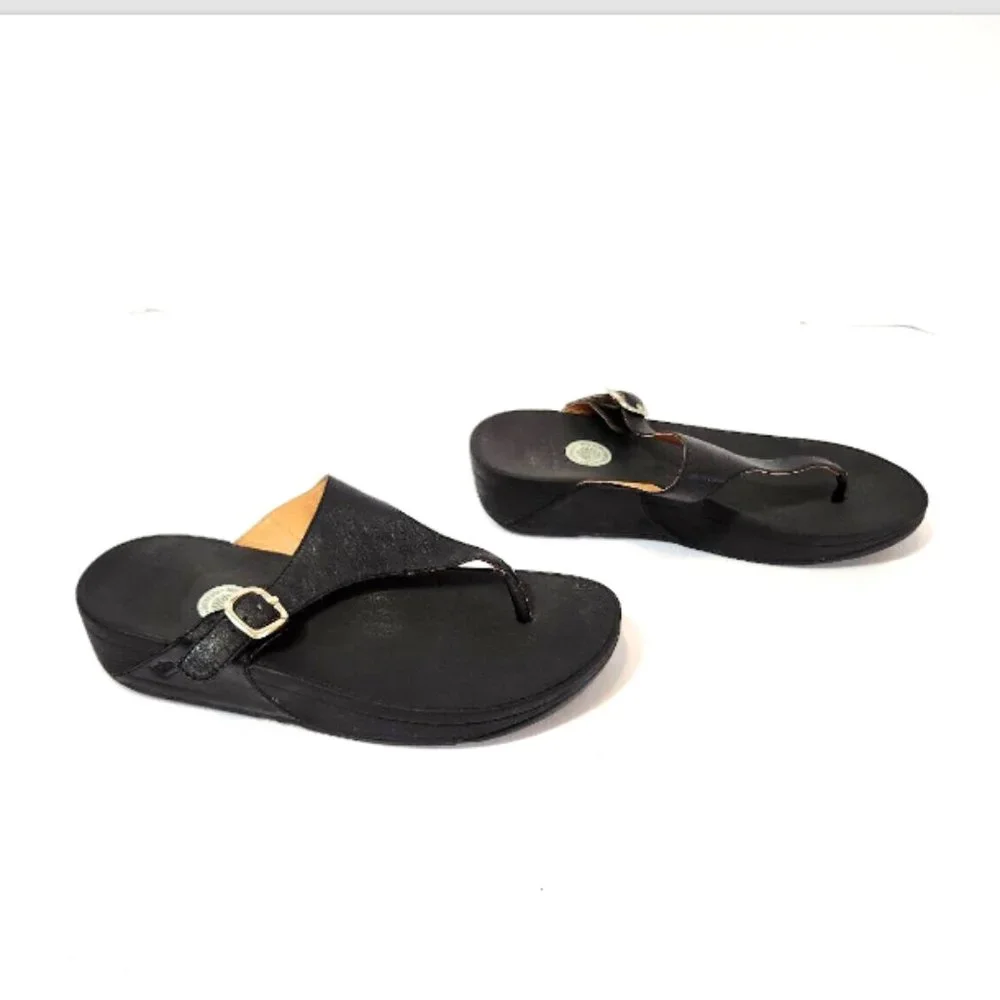 Fitflop The Skinny Vegan Thong Buckle Flip Flops Sandals Style 458-001